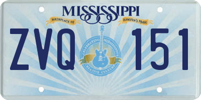 MS license plate ZVQ151