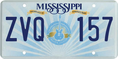 MS license plate ZVQ157