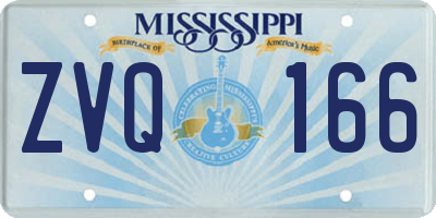 MS license plate ZVQ166