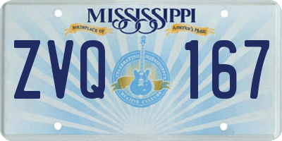 MS license plate ZVQ167