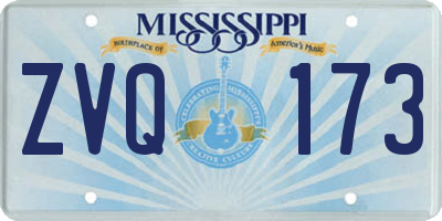 MS license plate ZVQ173