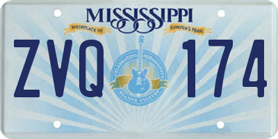 MS license plate ZVQ174