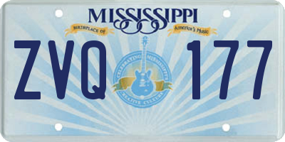 MS license plate ZVQ177