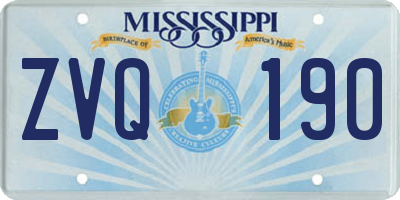 MS license plate ZVQ190