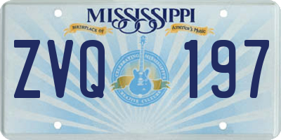 MS license plate ZVQ197