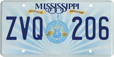 MS license plate ZVQ206