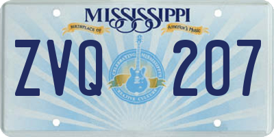 MS license plate ZVQ207