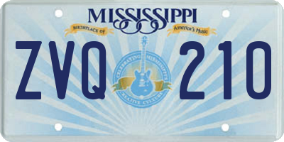 MS license plate ZVQ210