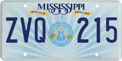 MS license plate ZVQ215