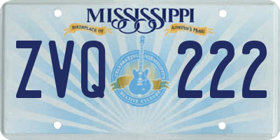 MS license plate ZVQ222