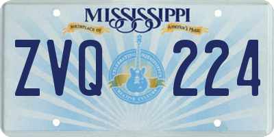 MS license plate ZVQ224