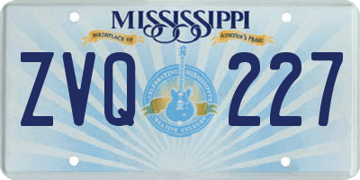 MS license plate ZVQ227