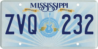 MS license plate ZVQ232