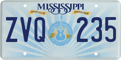 MS license plate ZVQ235