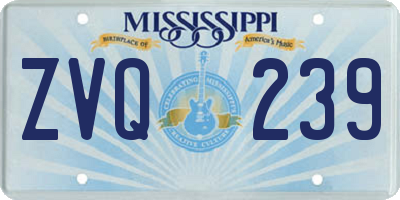 MS license plate ZVQ239