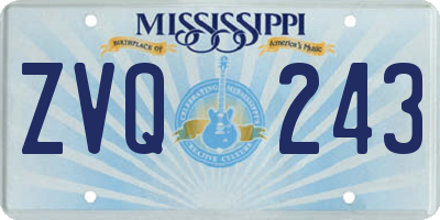 MS license plate ZVQ243