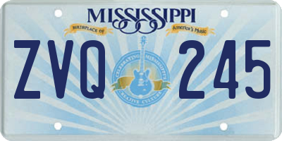 MS license plate ZVQ245