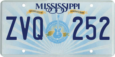 MS license plate ZVQ252