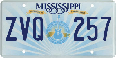 MS license plate ZVQ257