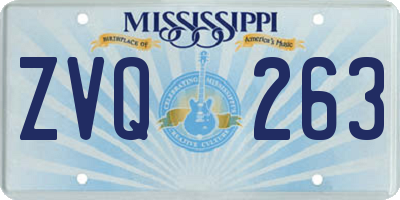 MS license plate ZVQ263