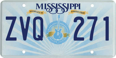 MS license plate ZVQ271