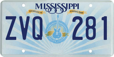 MS license plate ZVQ281