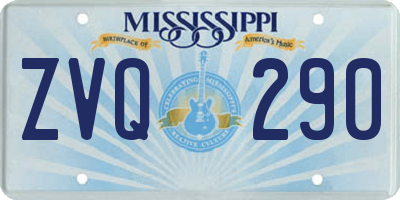 MS license plate ZVQ290