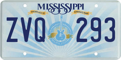 MS license plate ZVQ293