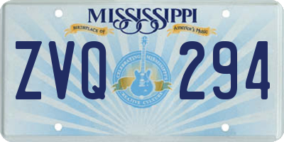 MS license plate ZVQ294