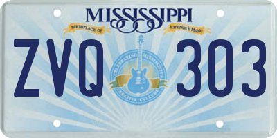MS license plate ZVQ303