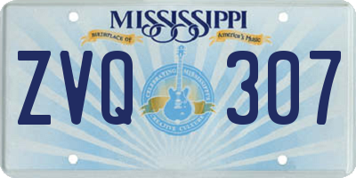 MS license plate ZVQ307