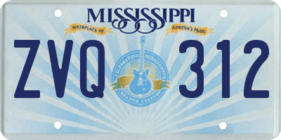 MS license plate ZVQ312