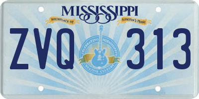 MS license plate ZVQ313