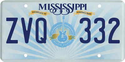 MS license plate ZVQ332