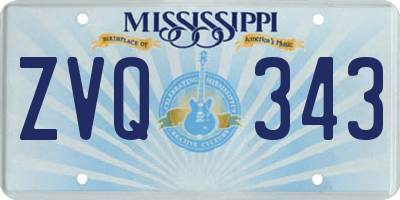 MS license plate ZVQ343