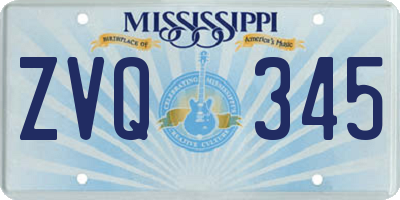 MS license plate ZVQ345