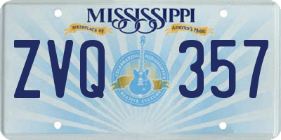 MS license plate ZVQ357