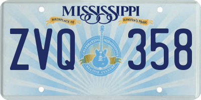 MS license plate ZVQ358