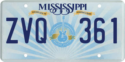 MS license plate ZVQ361