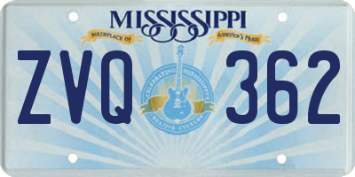 MS license plate ZVQ362