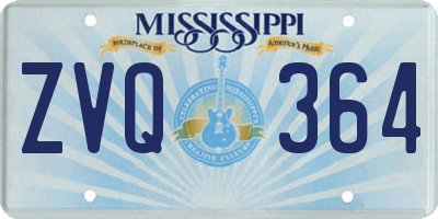 MS license plate ZVQ364