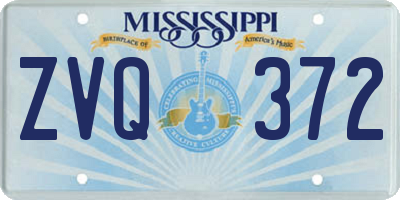 MS license plate ZVQ372
