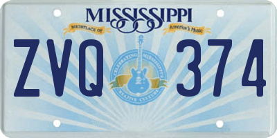MS license plate ZVQ374