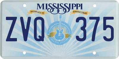 MS license plate ZVQ375