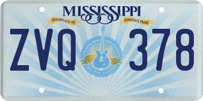 MS license plate ZVQ378