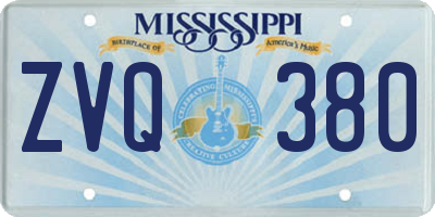 MS license plate ZVQ380