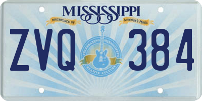 MS license plate ZVQ384