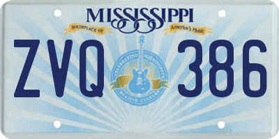 MS license plate ZVQ386