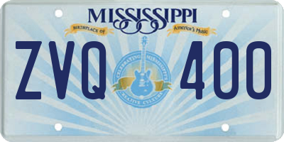 MS license plate ZVQ400