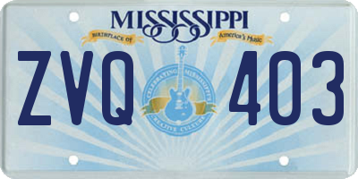 MS license plate ZVQ403